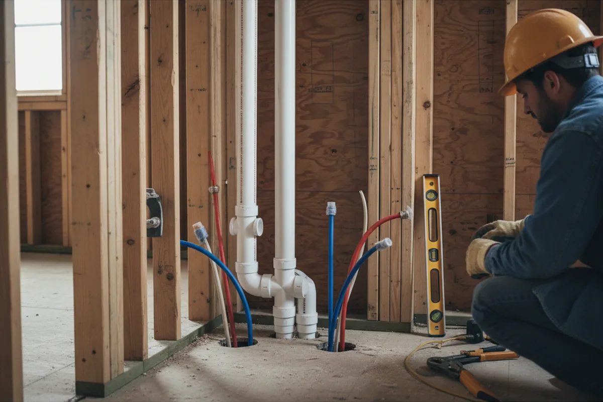 Drain and supply rough-in during Garbage Disposal Repair in Gillett