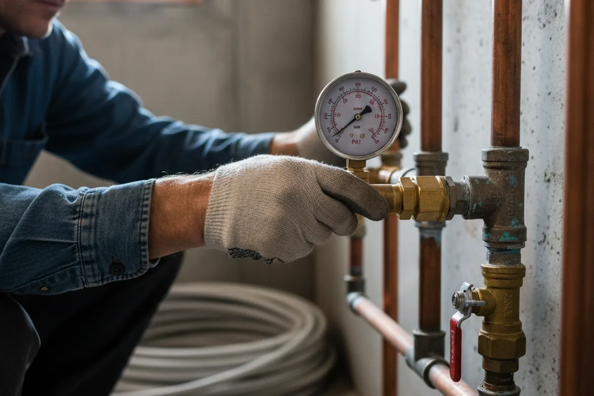 Pressure testing a repaired line during Water Line Repair in Gillett